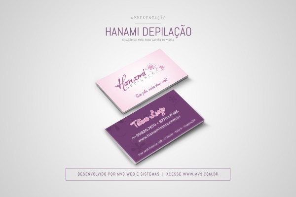 Criao de carto de visita para a Hanami Depilao